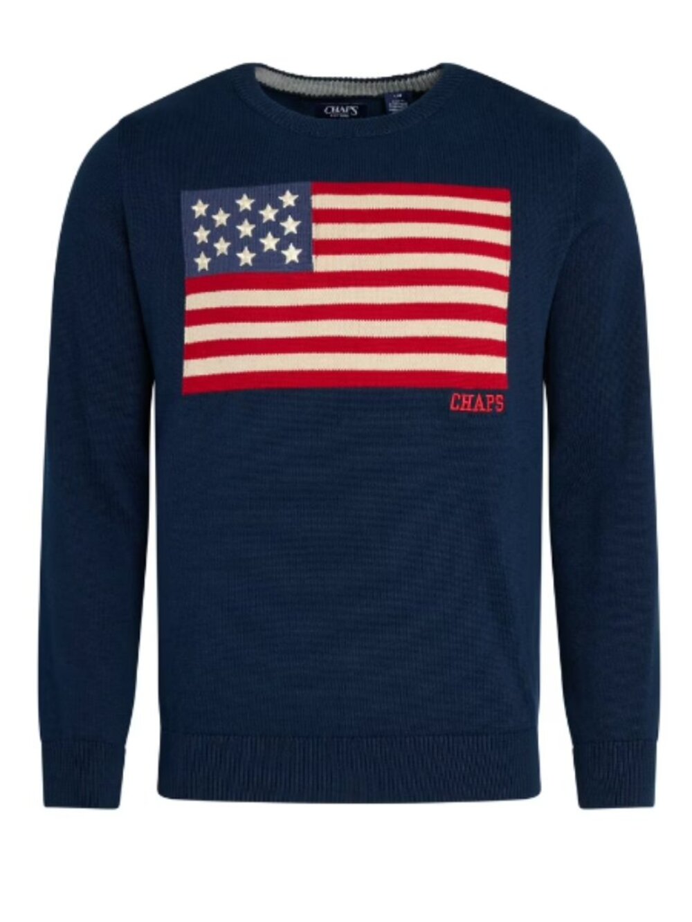 EUC Chaps Men's Long Sleeve Flag Crewneck Sweater
